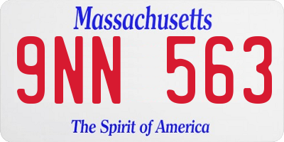 MA license plate 9NN563