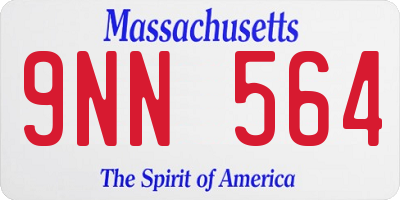 MA license plate 9NN564