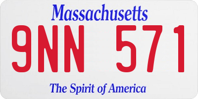 MA license plate 9NN571