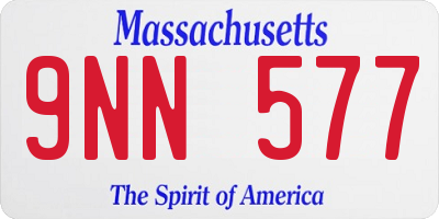 MA license plate 9NN577