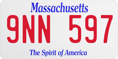 MA license plate 9NN597