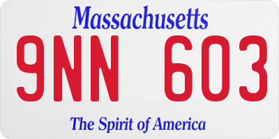 MA license plate 9NN603