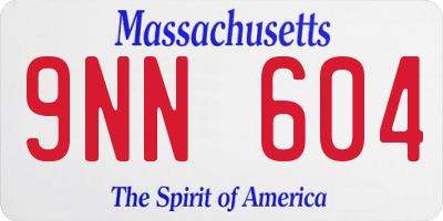 MA license plate 9NN604
