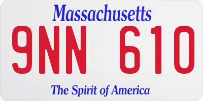 MA license plate 9NN610