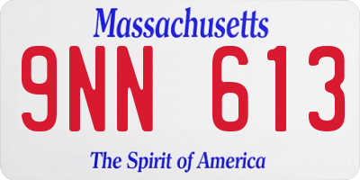 MA license plate 9NN613