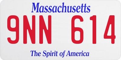 MA license plate 9NN614