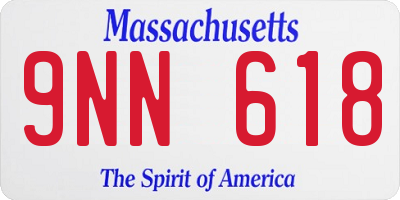 MA license plate 9NN618