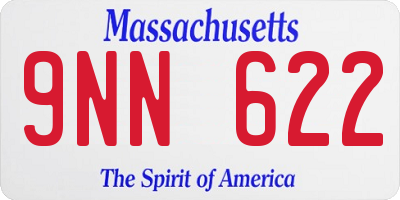 MA license plate 9NN622
