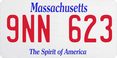 MA license plate 9NN623