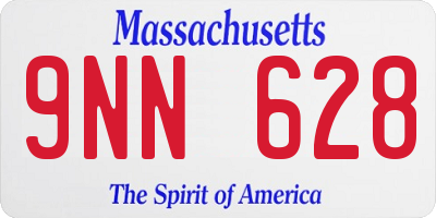 MA license plate 9NN628