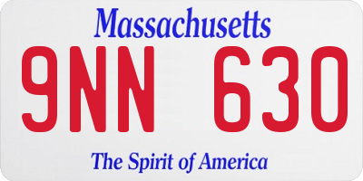 MA license plate 9NN630