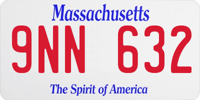 MA license plate 9NN632