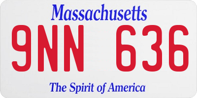 MA license plate 9NN636
