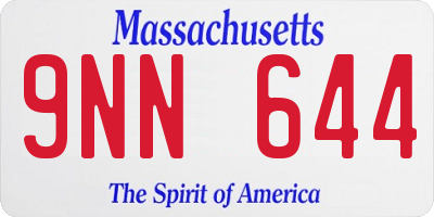 MA license plate 9NN644