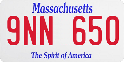 MA license plate 9NN650