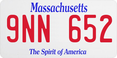 MA license plate 9NN652