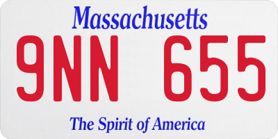 MA license plate 9NN655