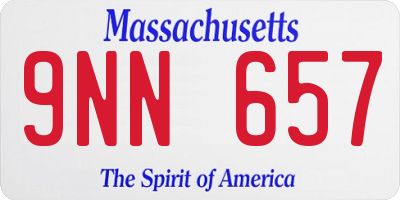 MA license plate 9NN657