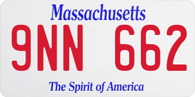 MA license plate 9NN662