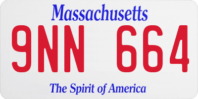 MA license plate 9NN664