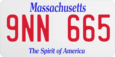 MA license plate 9NN665