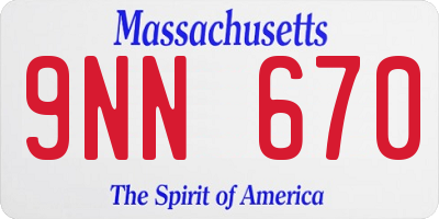 MA license plate 9NN670