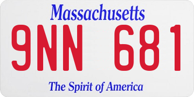 MA license plate 9NN681