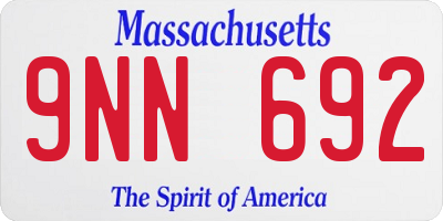 MA license plate 9NN692