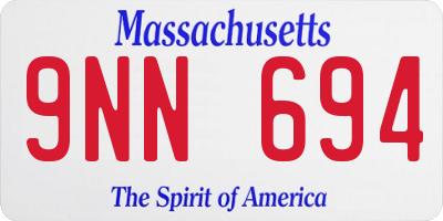 MA license plate 9NN694