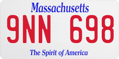 MA license plate 9NN698