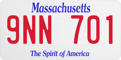 MA license plate 9NN701