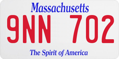 MA license plate 9NN702