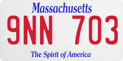 MA license plate 9NN703