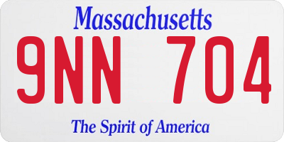 MA license plate 9NN704