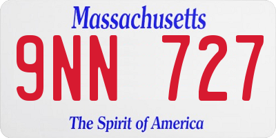 MA license plate 9NN727