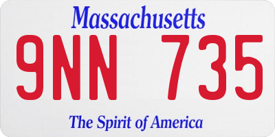 MA license plate 9NN735