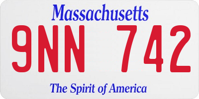 MA license plate 9NN742