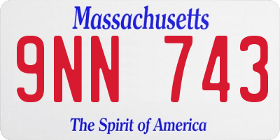 MA license plate 9NN743