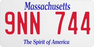 MA license plate 9NN744