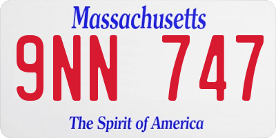 MA license plate 9NN747