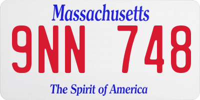 MA license plate 9NN748