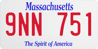 MA license plate 9NN751