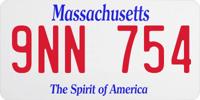 MA license plate 9NN754