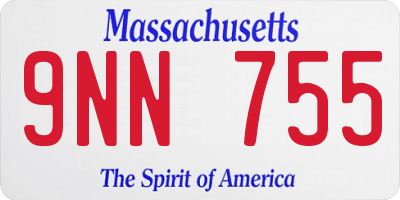 MA license plate 9NN755