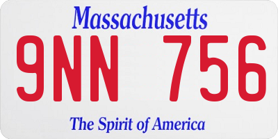 MA license plate 9NN756