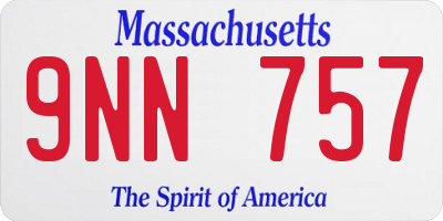 MA license plate 9NN757