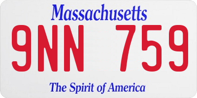 MA license plate 9NN759
