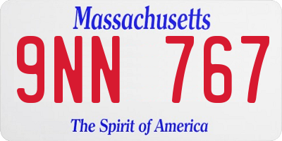 MA license plate 9NN767