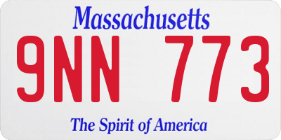 MA license plate 9NN773
