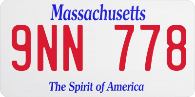 MA license plate 9NN778